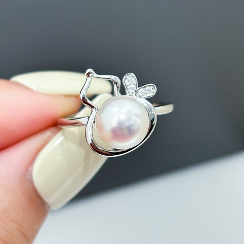 阿飞珍珠配件纯银戒指工厂直销