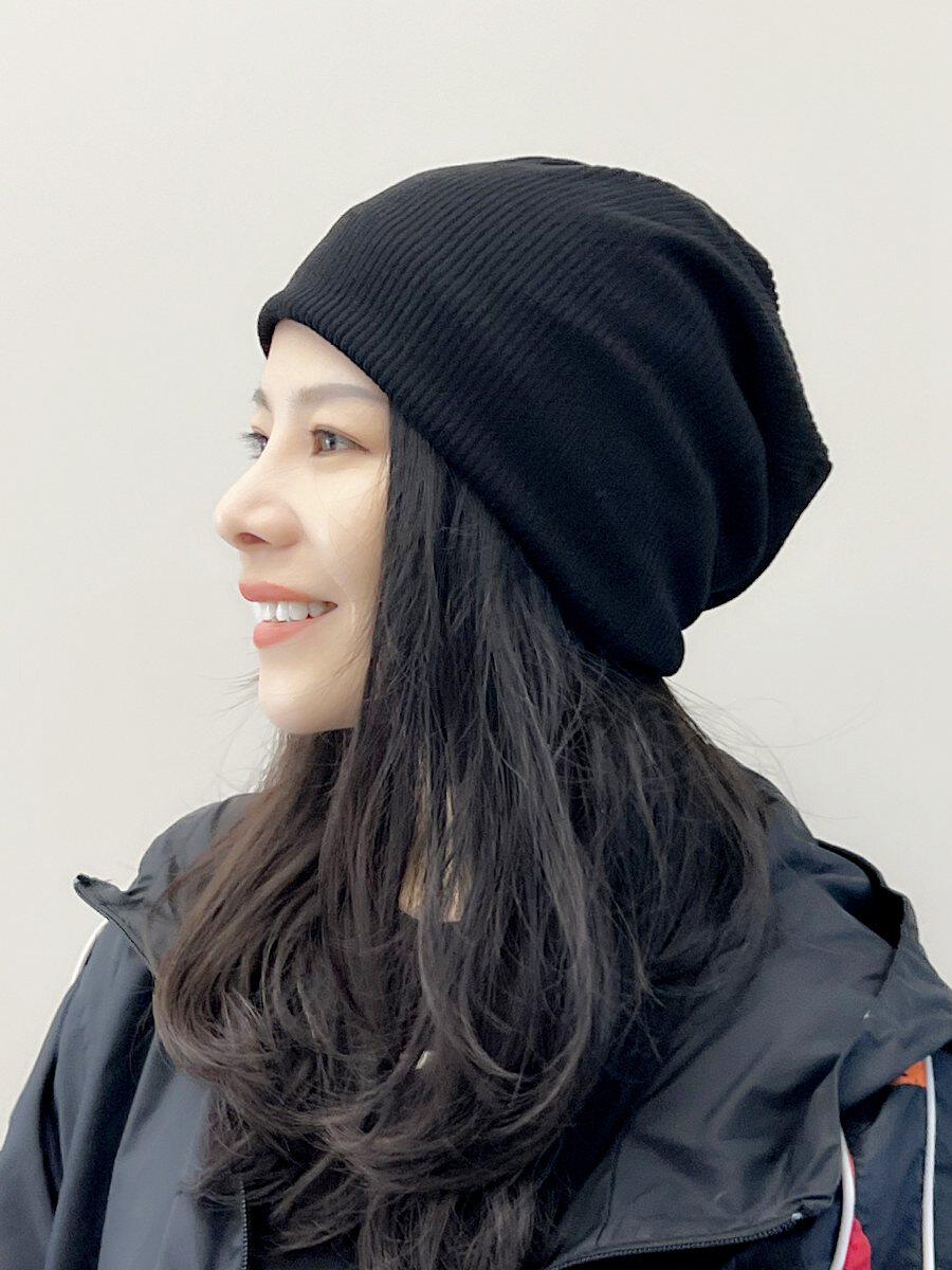 套头帽男女同款秋冬天护耳帽月子帽加绒保暖包头帽韩版冷帽堆堆帽