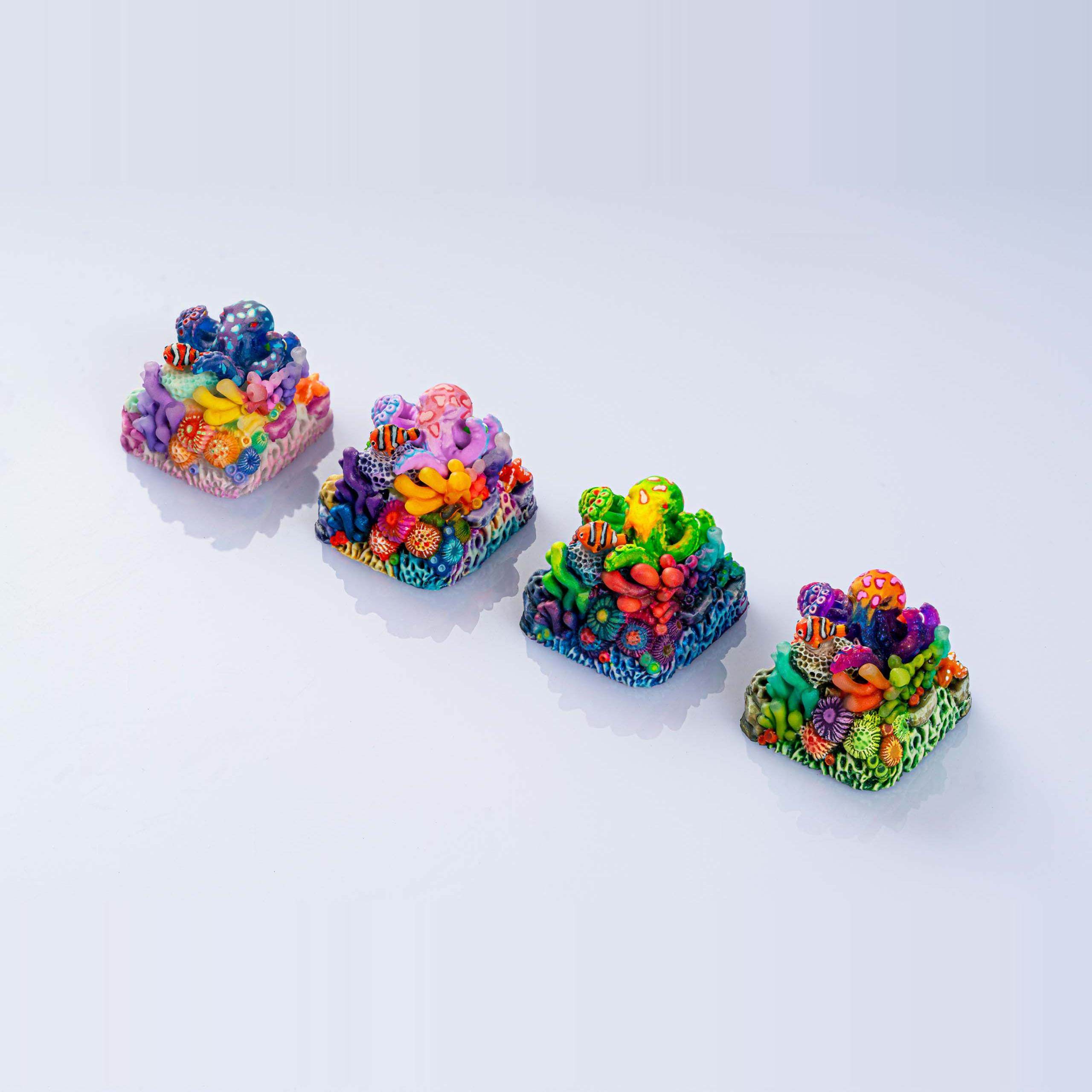 Jellykey珊瑚绿洲客制化树脂键帽图片