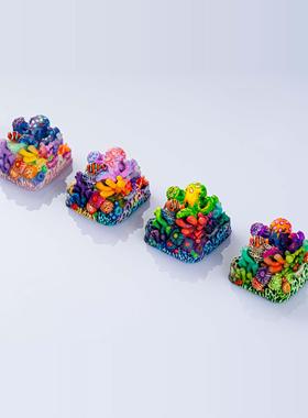 【ZD】Jellykey CoralOasis artisan珊瑚绿洲客制化个性树脂键帽