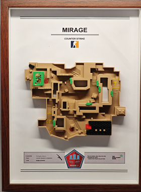CS2 地图桌面摆件CSGO地图周边3D打印Dust2沙2生日礼物挂墙装裱画