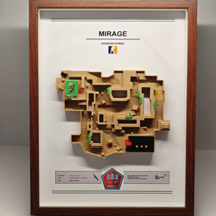 CS2 地图桌面摆件CSGO地图周边3D打印Dust2沙2生日礼物挂墙装裱画
