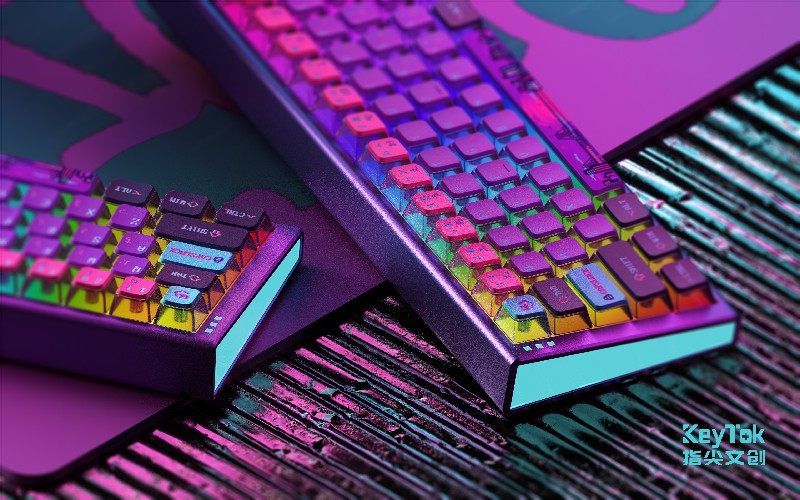 [ZD] FINGERTIP CREATIVE PIXEL UNIVERSE PBT 승화 OEM 측면 반투명 2색 주입 키캡
