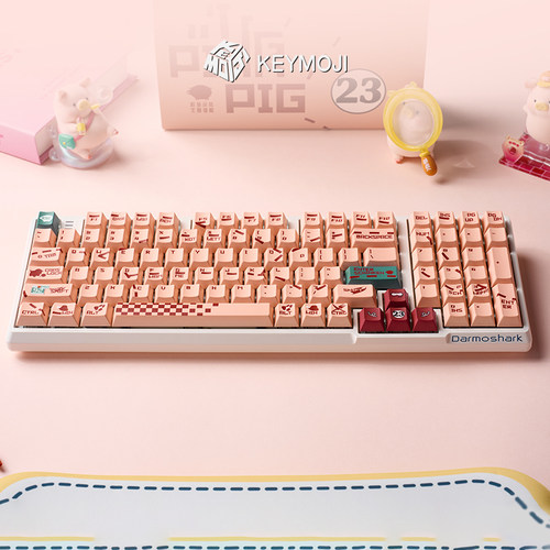 KEYMOJI917粉猪涂装主题键帽