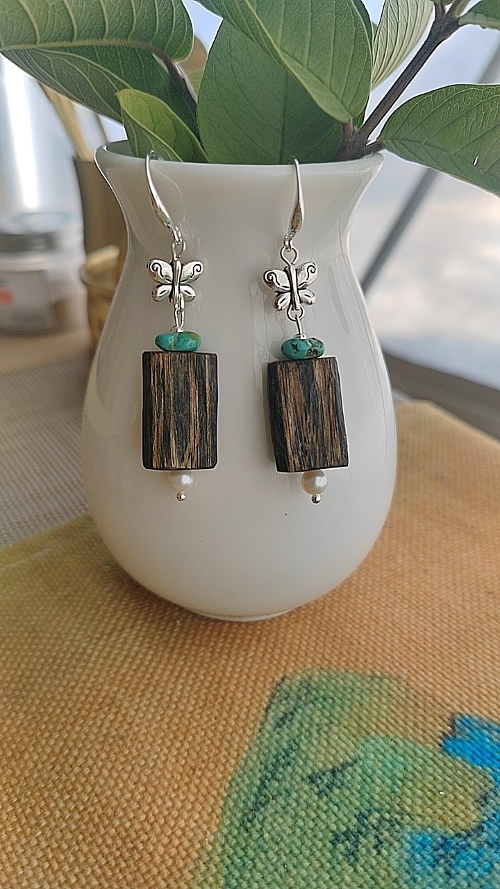 原创手作高油沉香耳环女复古新中式个性小众设计感高级气质耳坠,饰品/流行首饰/时尚饰品新,沉香,淘宝优惠券,粉丝福利购,淘宝优惠卷