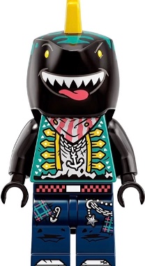 LEGO乐高vid029音乐朋克鲨鱼吉他手人仔塑料拼装积木玩具儿童益智