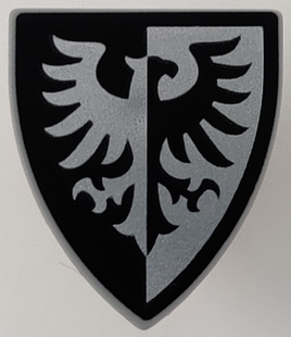 LEGO乐高3846pb055零件人仔三角盾银黑双色猎鹰塑料拼装积木玩具