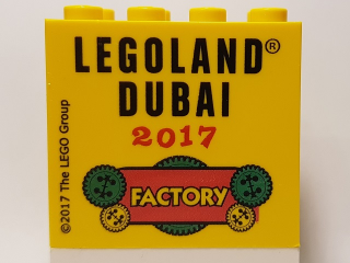 LEGO 30144pb196 乐高零件配件 图案砖2x4x3 LEGOLAND Dubai 2017