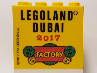 LEGO 30144pb196乐高零件配件图案砖2x4x3 LEGOLAND Dubai 2017