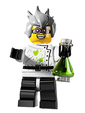 乐高LEGO8804人仔抽抽乐第四季疯狂科学家塑料拼装积木玩具儿童益