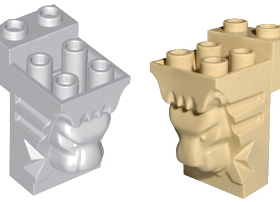LEGO乐高30274零件修正砖多色2x3x3带狮子头图案全新塑料拼装积木