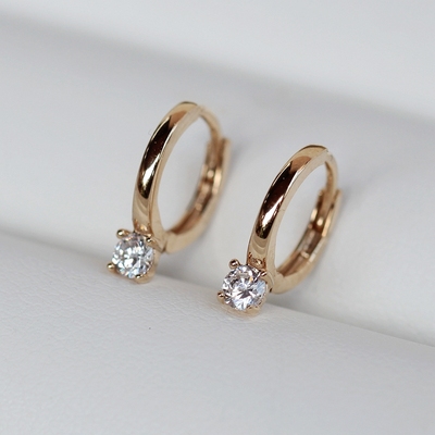 现货8mm迷你小钻星光点缀金耳环