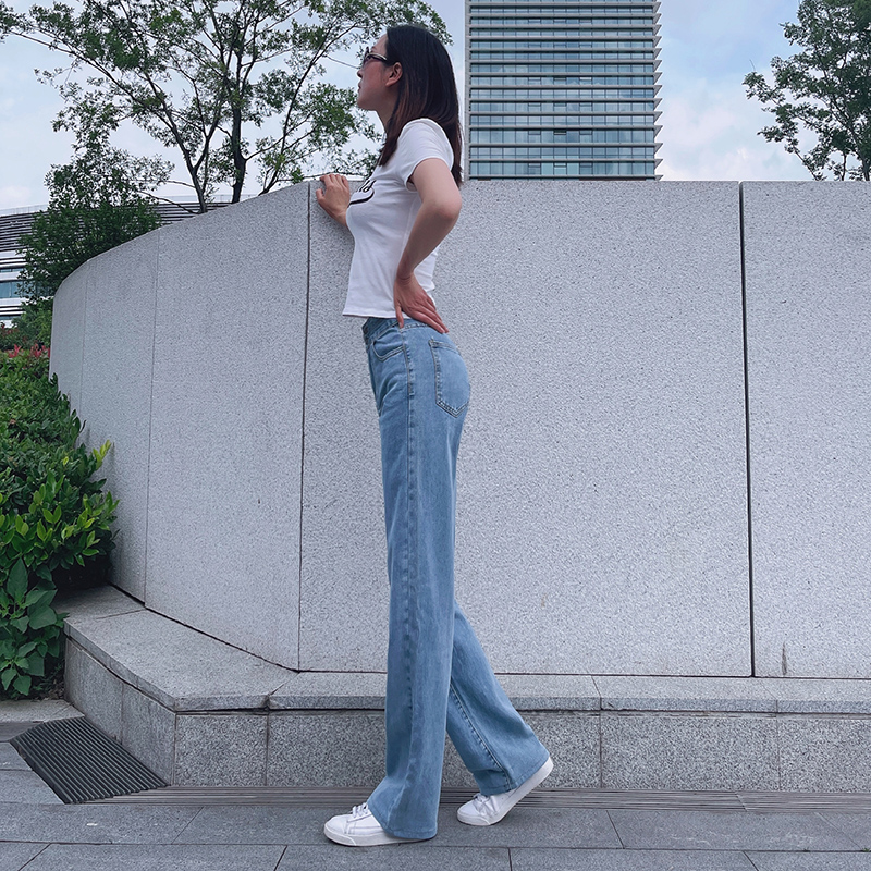 春秋加长版粗腿神器高腰阔腿裤女