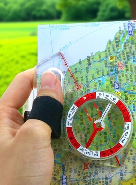 户外 定向越野指北针教学用绘图指南针强磁品质拇指式