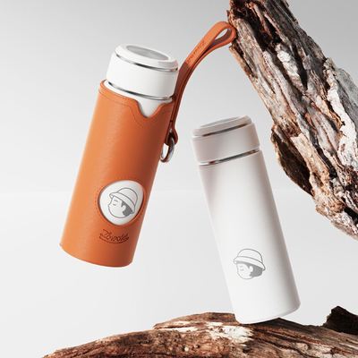 皮质杯套简约316不锈钢带礼盒