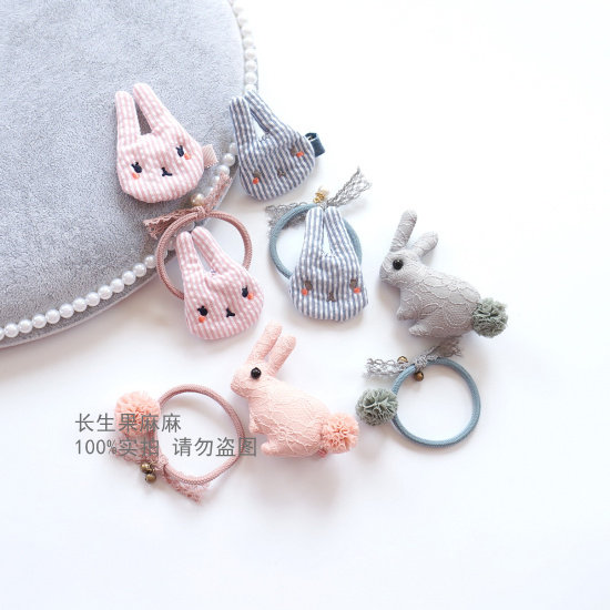 韩国儿童发饰 春夏梦萌萌兔子半包发夹宝宝发卡头饰韩版女童发绳