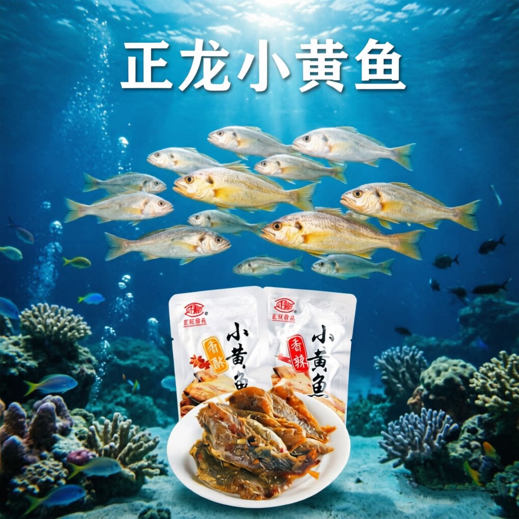 正龙香酥小黄鱼小辣鱼香辣味即食海鲜鱼干仔浙江舟山产鱼零食品