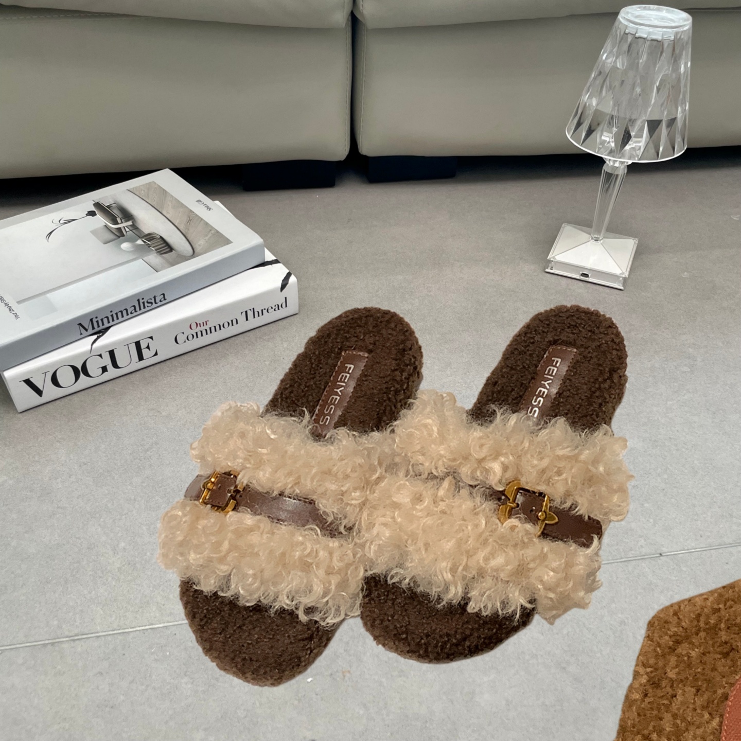 秋冬厚底保暖舒适外穿毛毛拖女鞋