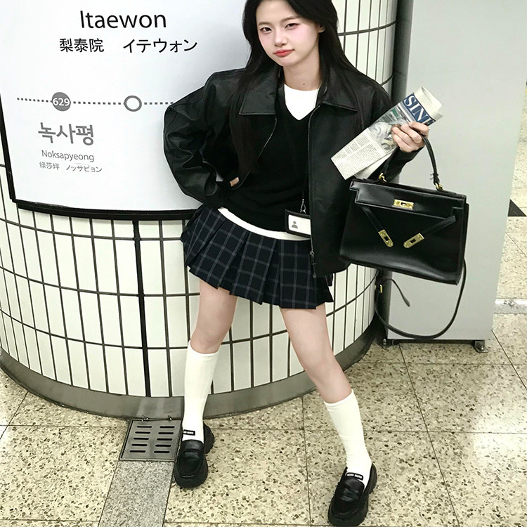 美式复古皮衣外套女2025新款春秋款宽松休闲百搭机车服夹克上衣潮