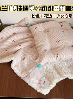 荷兰猪侏儒兔刺猬宠物羊羔毛毛毯垫子双层保暖龙猫兔子睡窝垫被子