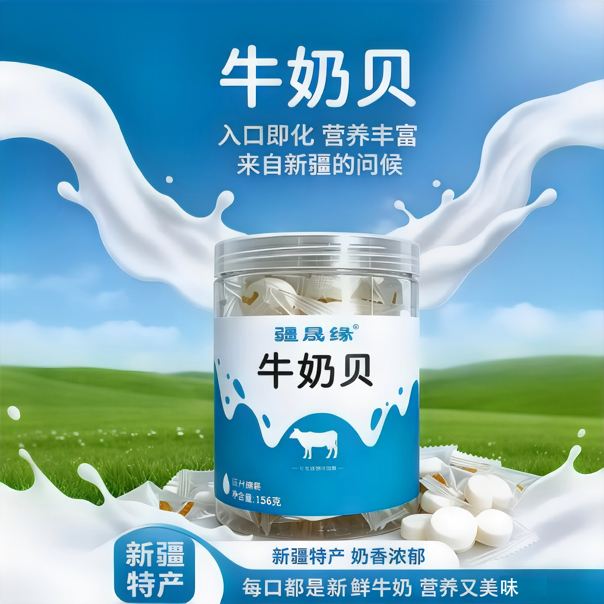 新疆正飞牛奶片 牧民人家牛奶片 驼奶片新疆特产儿童宝宝营养零食图片