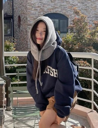 韩订单！韩国品牌WEI订单冬季羊毛混纺加大针织巴拉克拉法帽子~