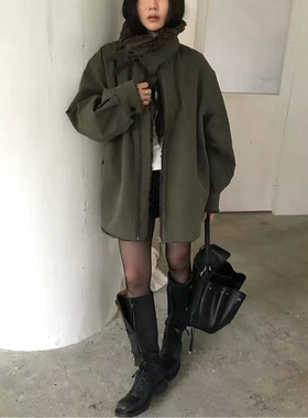 现货！韩国东大门代NUESE 新款百搭洋气宽松休闲保暖夹克外套