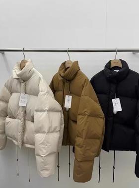 现货韩国东大门正品女装2025秋冬IDEE-A百搭立领抽绳收腰羽绒服