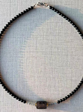 金曜石回纹珠圆珠锁骨链男女项链