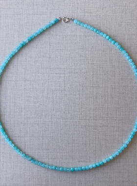 天河石银项链女锁骨链