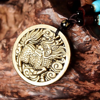 水晶麒麟毛衣链招财转运无事牌