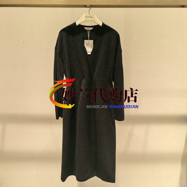 玛丝菲尔Marisfrolg2025冬专柜正品V领中长款大衣A1FZ4072D 5980