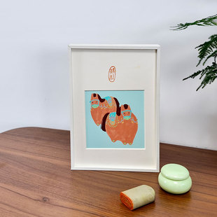 2026马年原创文艺术画摆台直播间网红年会伴手礼品马上有钱暴富