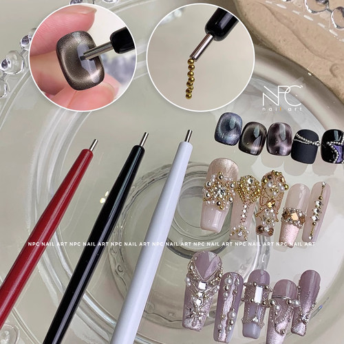 NPC猫眼磁铁笔吸钢珠磁力点珠笔