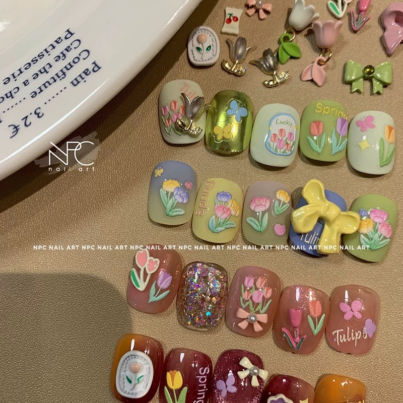 NPC迷你花朵美甲饰品高保色穿戴