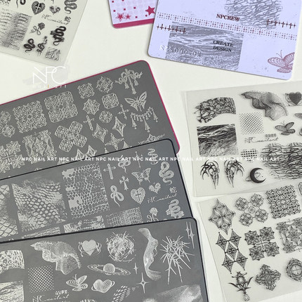 NPC设计*奇异中古*美甲印花钢板 蛇纹DIY小众高级感转印美甲工具