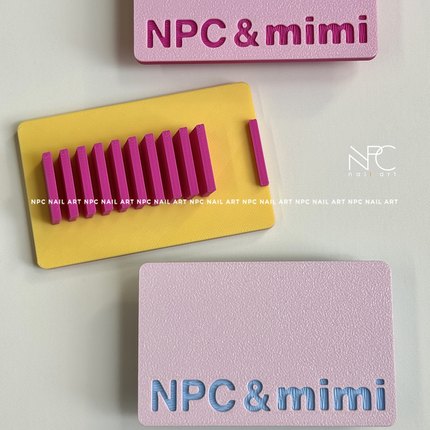 NPC*咪咪哒*联名设计钢板收纳底座色板小卡桌面展示笔架美甲工具