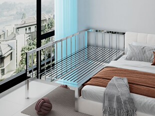 不锈钢拼接床儿童加宽床可带护栏环保BB床无甲醛无异味可定制定做