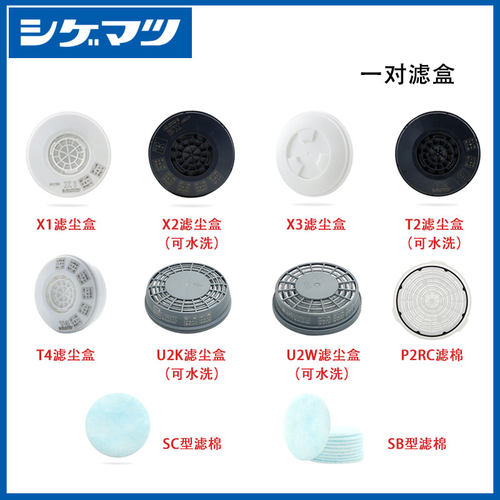 日本进口重松过滤滤尘盒X1X2T2X3T4u2k一对滤盒滤棉电焊工业粉尘