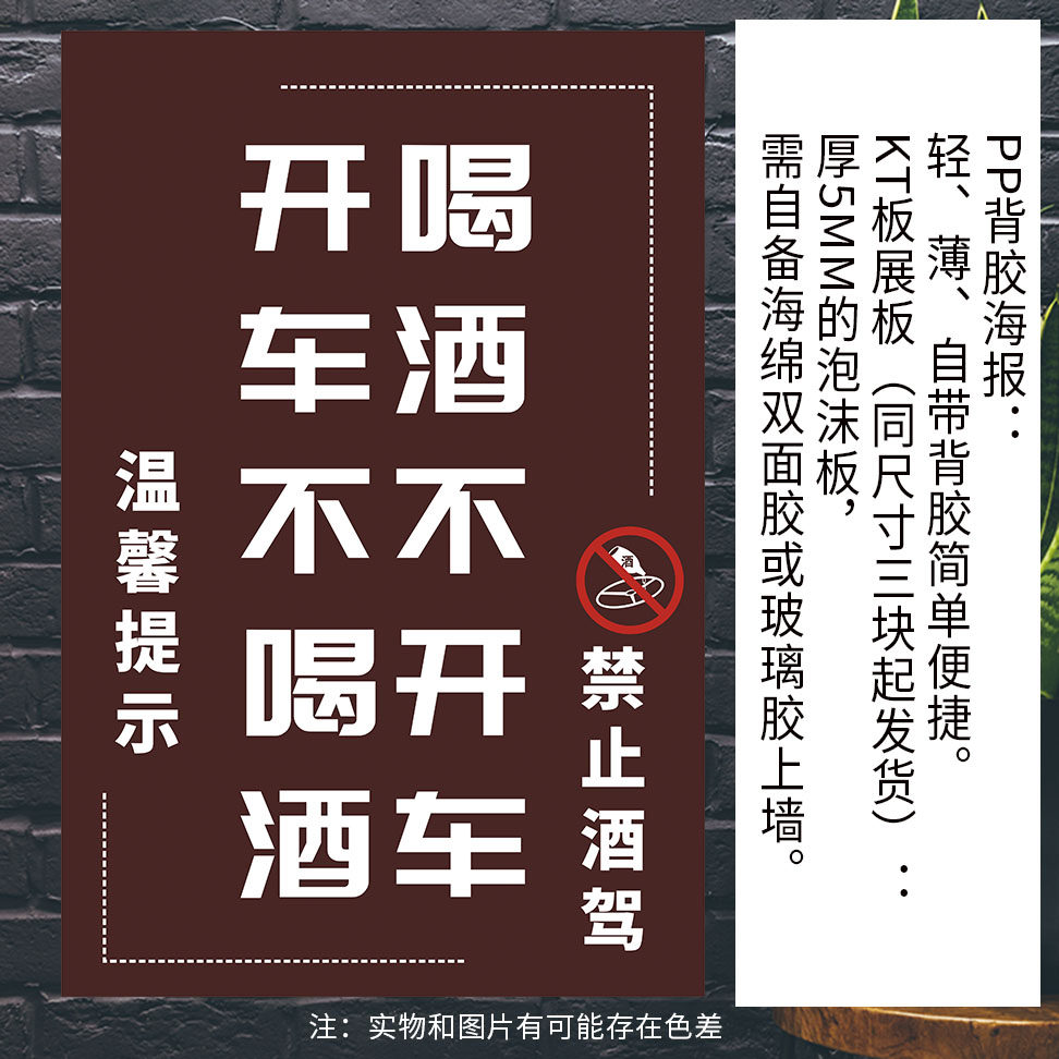 喝酒不开车开车不喝酒安全出行文明驾驶拒绝酒驾温馨提示海报展板