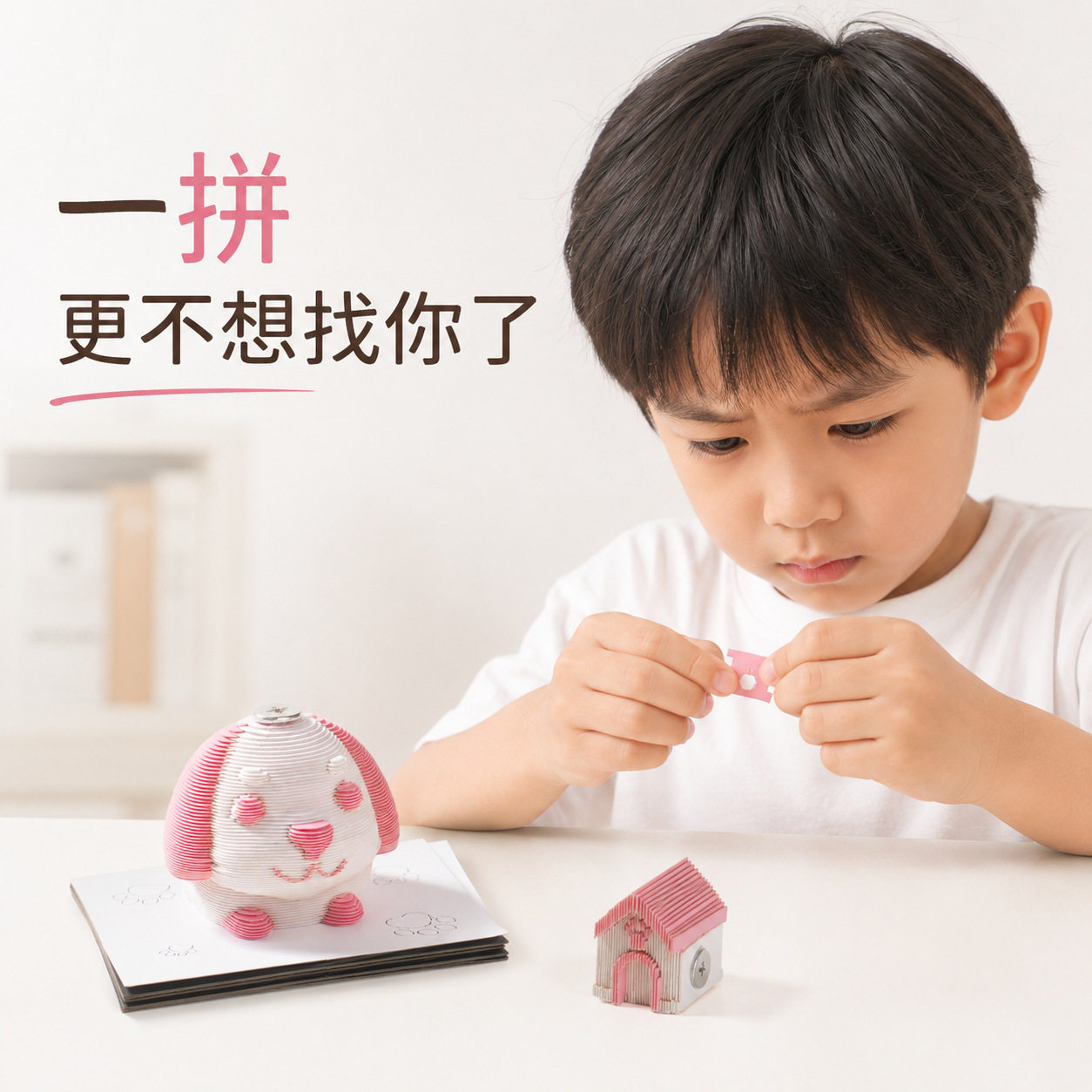 手撕纸模狗狗拼豆丁益智玩具
