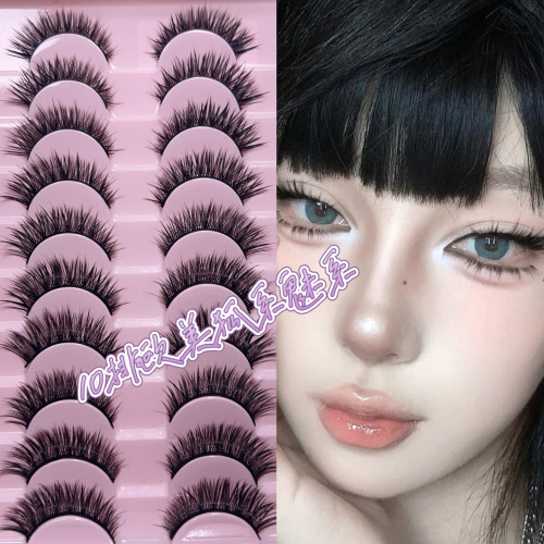 冰美人辣妹风狐系斜飞浓密仿真轻欧美黑梗假睫毛一片式新手欧美风
