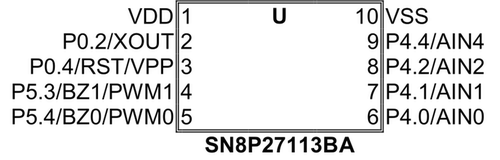 代理原装松翰单片机SN8P27113BA MSOP10现货