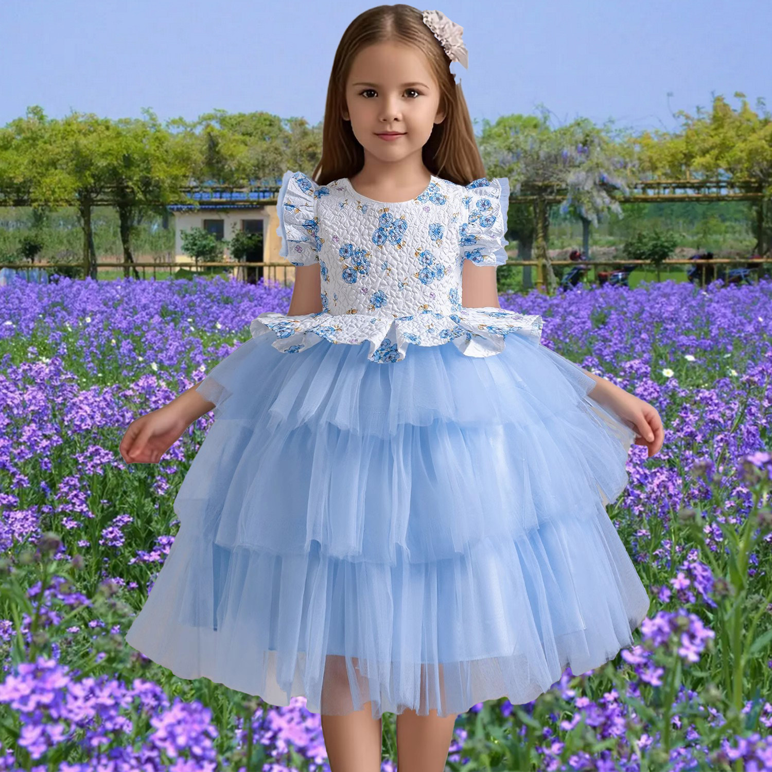 儿童礼服中小童网纱公主裙小模特走秀礼服派对宴会钢琴演出服童装