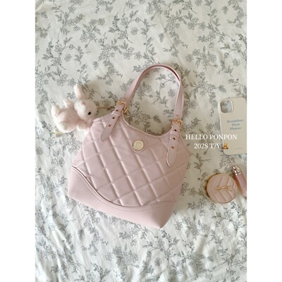 PONPON手提包菱格中古小香风