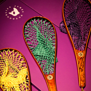 James实木复古溪流马口溪石斑抄网溪哥小鱼小口径手工绳网小网孔