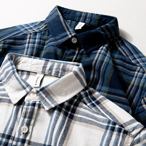 格子衬衫男春秋款宽松简约百搭美式休闲复古衬衣纯棉男装长袖上衣