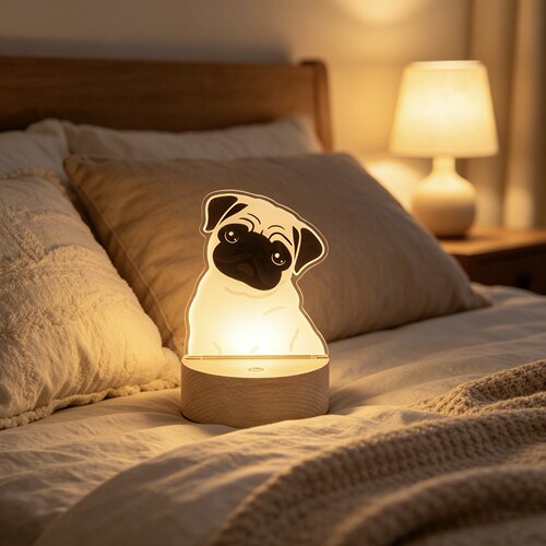巴哥犬可爱床头伴睡小夜灯