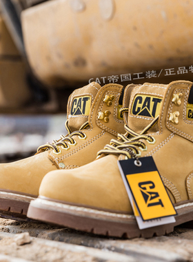 cat女鞋男鞋卡特高帮情侣款水晶底大黄靴马丁靴工装鞋PWC74010940