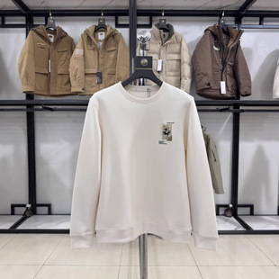 【H家】专柜余单！男士黑色圆领印花卫衣长袖休闲百搭立体绣1W008